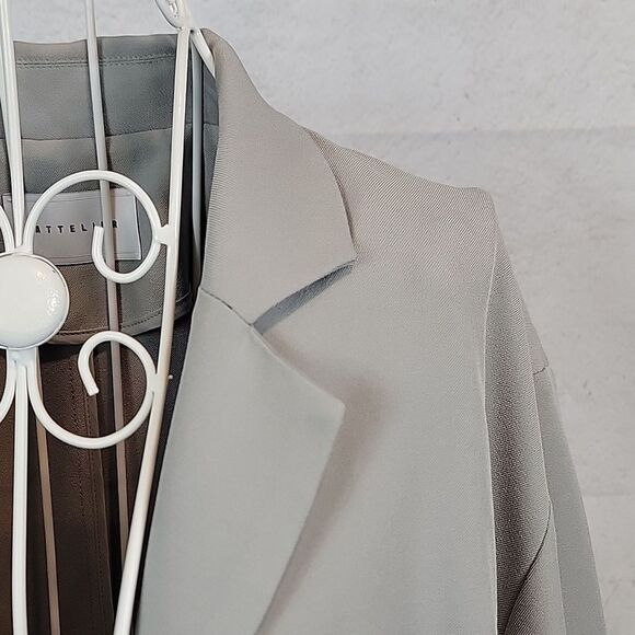 Lattelier Patchwork Trenchcoat In Grey Womens Size M - Picture 5 of 14